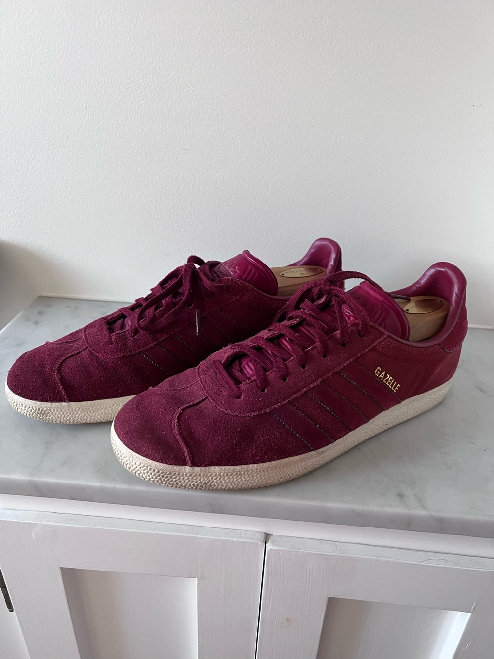 adidas Gazelle Men's Suede Sneakers in Burgundy